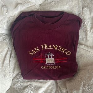 San Francisco Embroidered Maroon T-Shirt